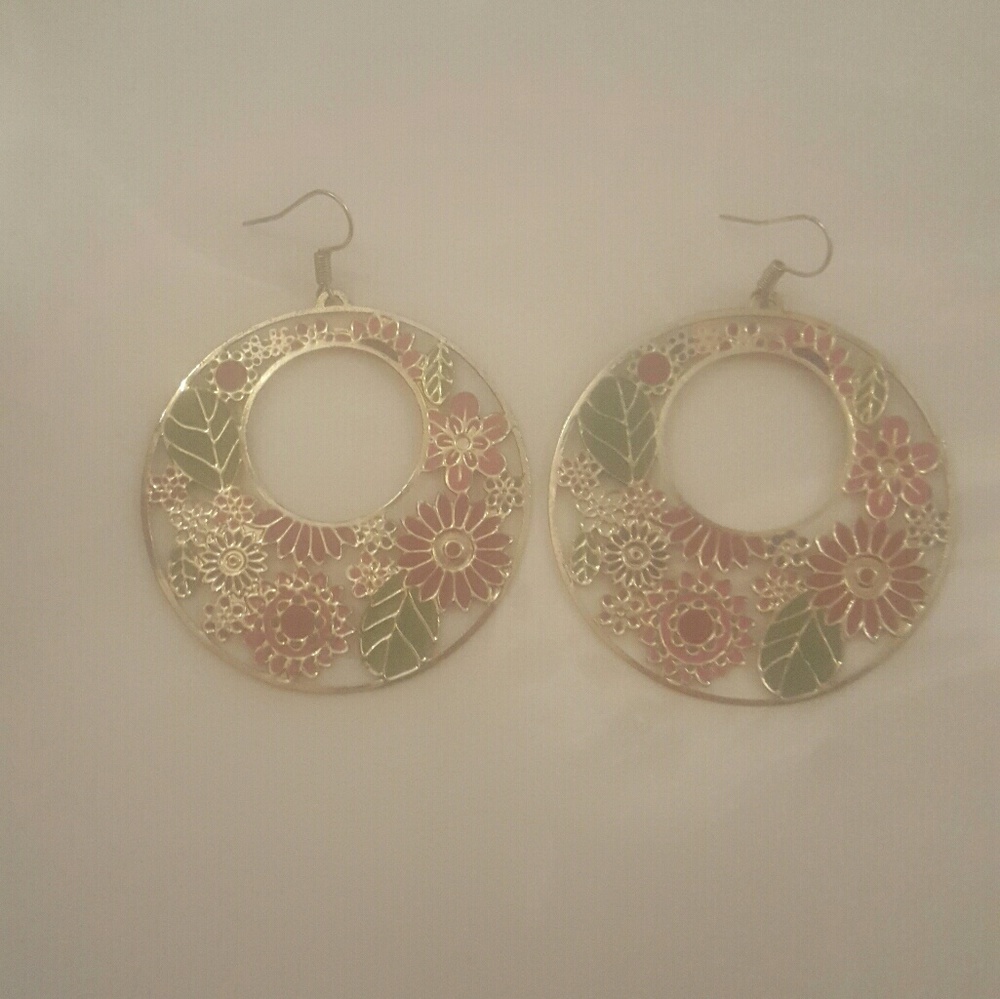 Floral Hoop Earrings